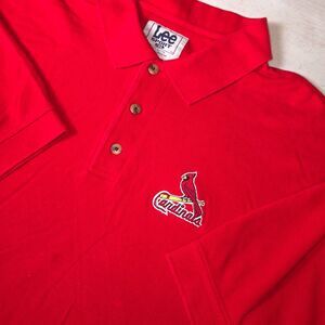 LEE SPORT Cardinals Polo Men's 2XL Embroidered MLB Logo Casual Athleisure Preppy